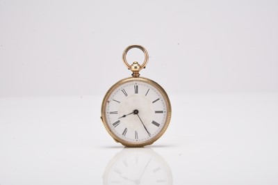 Lot 384 - A lady's 14ct gold open face pocket watch