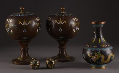 Lot 169 - An assembled group of Chinese cloisonne, 19th-20th century