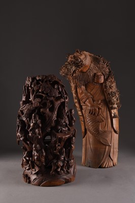 Lot 263 - Two large Chinese bamboo carvings, first half 20th century