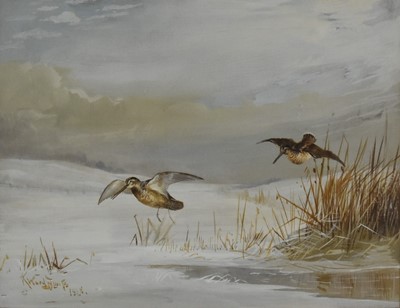 Lot 307 - Reuben Ward Binks (1880-1950) Two Paintings with Snipe and Mallards