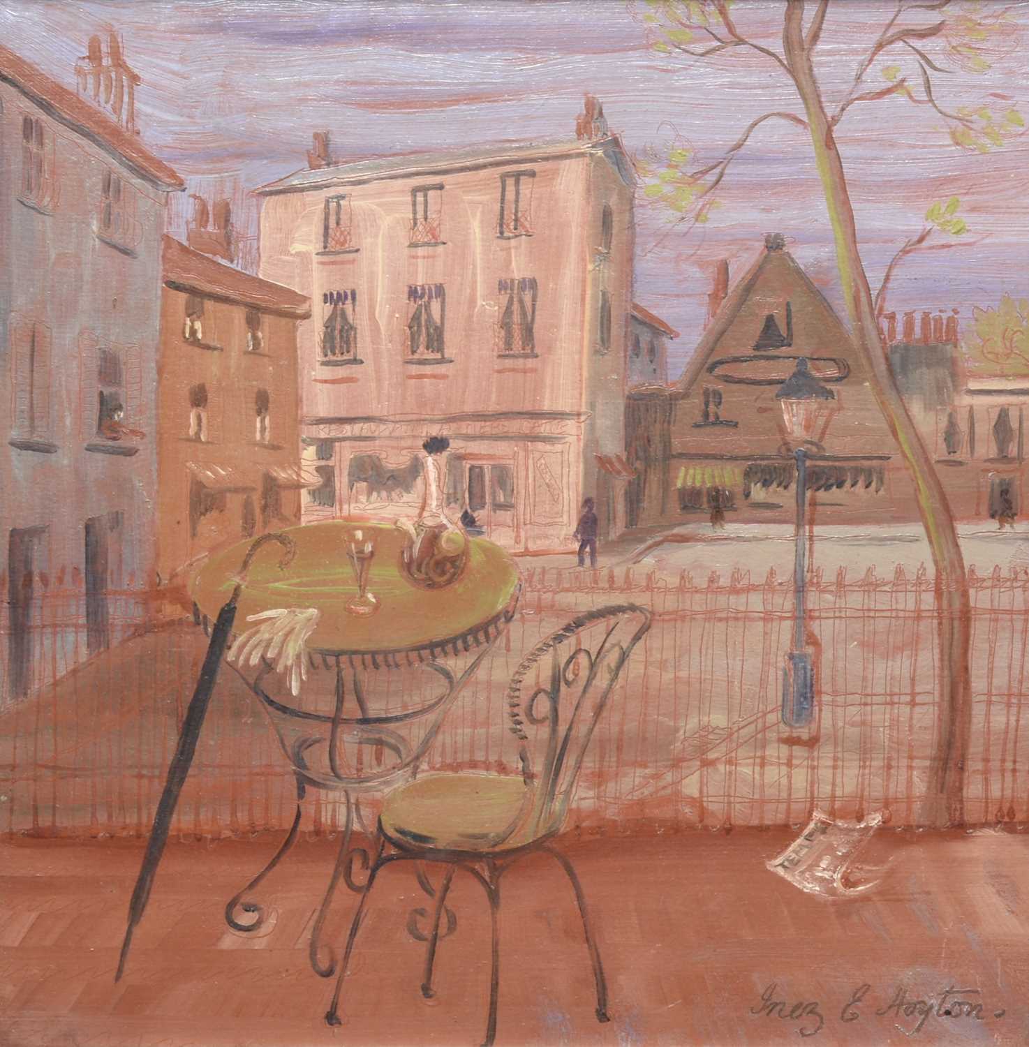 Lot 8 - Inez Estella Hoyton (British 1903-1983) Cafe in the Square