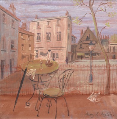 Lot 8 - Inez Estella Hoyton (British 1903-1983) Cafe in the Square