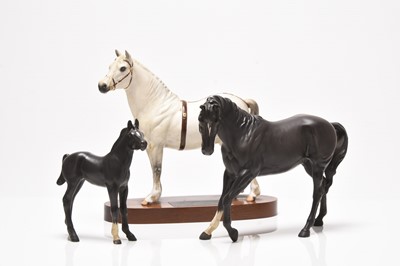 Lot 175 - Beswick Connoisseur Champion Welsh Mountain Pony and two black horses