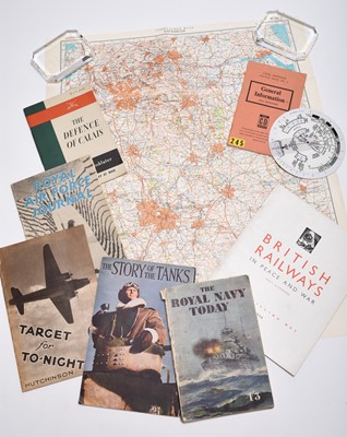 Lot 180 - Militaria Including WW2 HMSO Publications, Cigarette Card Albums and Cold War Items