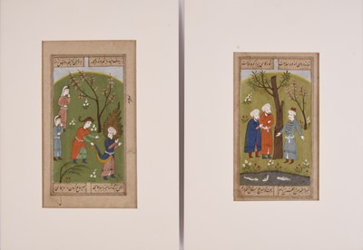 Lot 133 - A group of five Indo-Persian narrative leaves from a manuscript