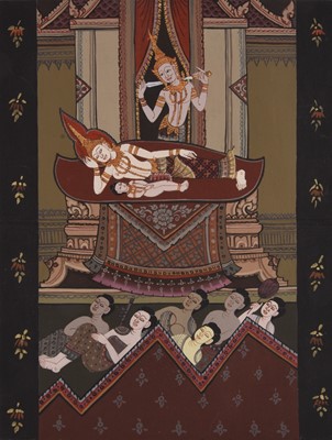 Lot 106 - A group of Thai school narrative paintings