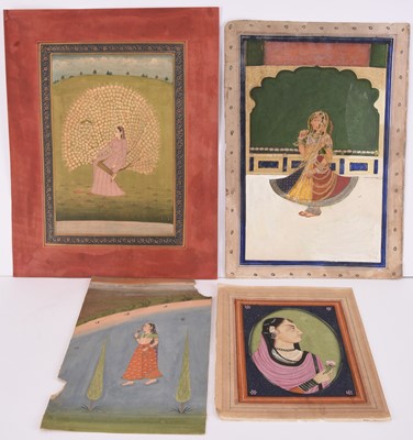Lot 45 - Four Indian miniature portraits of noblewomen, Deccan, 19th century
