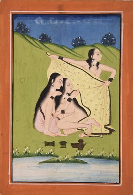 Lot 47 - Two Indian miniature erotic paintings, Deccan, 19th century