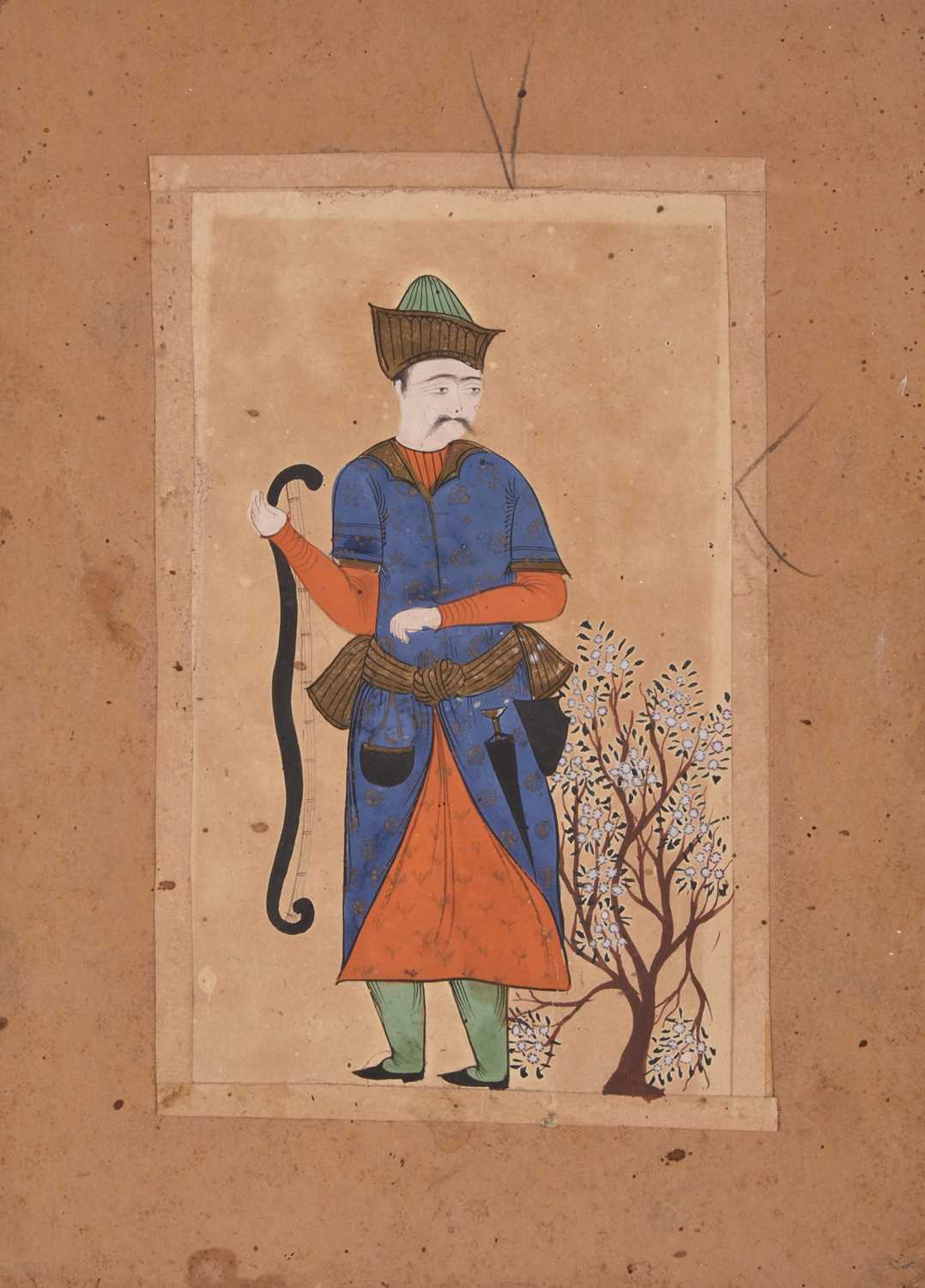 Lot 79 - Persian school, a pair of paintings of noble figures in landscapes, 19th century