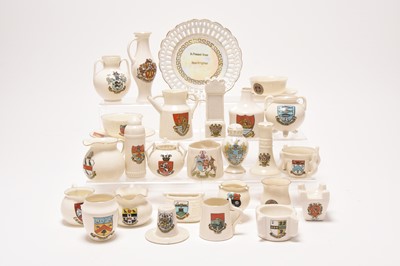 Lot 217 - A large collection of W.H Goss crested ware and two reference books on Goss