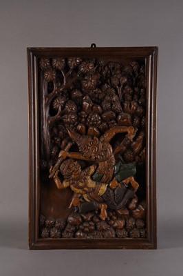 Lot 103 - Two South East Asian carved hardwood panels