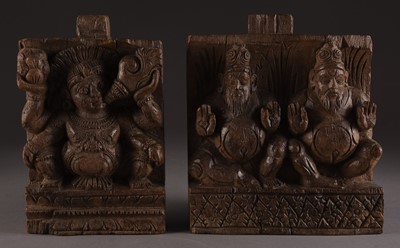 Lot 21 - Two Southern Indian carved wood architectural fragments