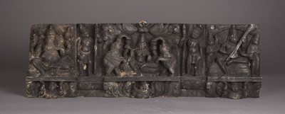 Lot 22 - A carved ebonised wood architectural fragment, Southern India