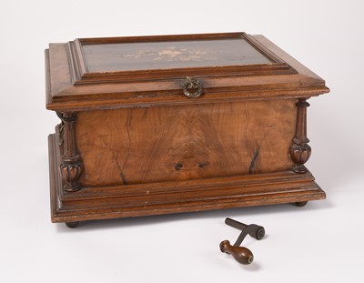 Lot An inlaid walnut cased symphonium, late 19th century
