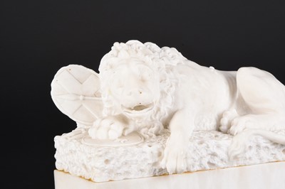 Lot 72 - An Italian alabaster figure of a lion, late 19th century