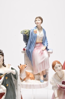 Lot 204 - A set of Royal Doulton limited edition 'Queens of the Realm' figures and 'Queen Mother'