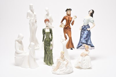 Lot 176 - Nine Royal Doulton figures including 'Eliza' and 'A La Mode'