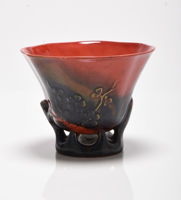 Lot 163 - Royal Doulton 'Sung' flambe libation cup