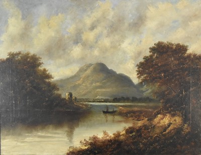 Lot 394 - A.W. Sharp (19th Century) Lake Scene Landscape