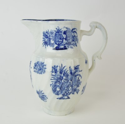 Lot 145 - A rare John Rose Coalport 'Vase of Flowers' blue and white jug, circa 1796-1800