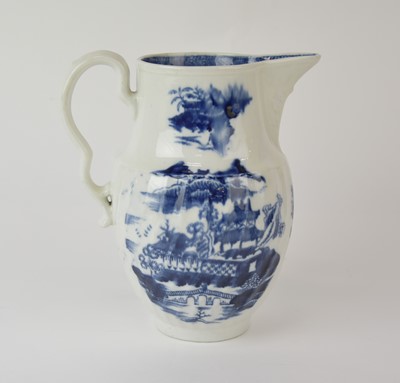 Lot 43 - A rare John Rose Coalport 'Latticed Fence and Pagoda' jug, circa 1796-1800