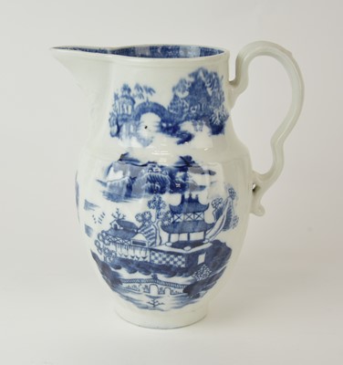 Lot 43 - A rare John Rose Coalport 'Latticed Fence and Pagoda' jug, circa 1796-1800