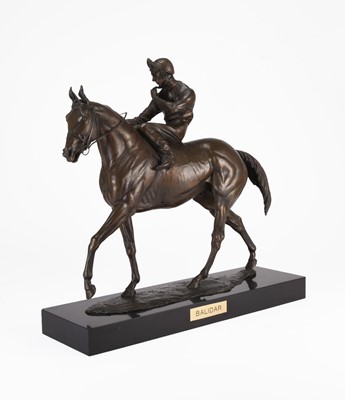 Lot 68 - Bernard Winskill (d. 1980), 'Balidar', a very large bronze sculpture of a racehorse and jockey