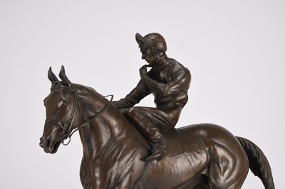 Lot 68 - Bernard Winskill (d. 1980), 'Balidar', a very large bronze sculpture of a racehorse and jockey