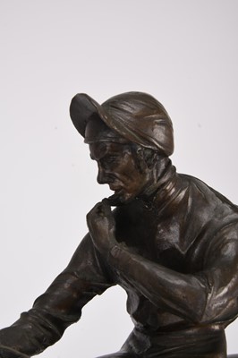 Lot 68 - Bernard Winskill (d. 1980), 'Balidar', a very large bronze sculpture of a racehorse and jockey