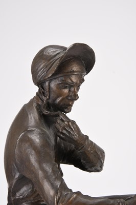 Lot 68 - Bernard Winskill (d. 1980), 'Balidar', a very large bronze sculpture of a racehorse and jockey