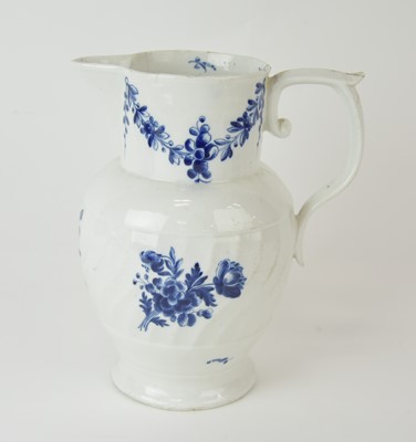 Lot 146 - A John Rose Coalport blue and white jug, circa 1796-1800