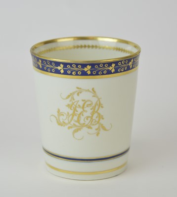 Lot 6 - A Flight and Barr Worcester monogrammed beaker, circa 1795