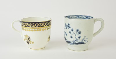 Lot 94 - 18th century Liverpool 'Cannonball' coffee cup with a Royal Worcester coffee cup