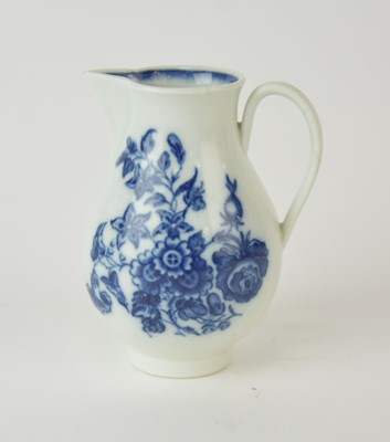 Lot 50 - Caughley 'Three Flowers and Butterfly' sparrow beak jug, circa 1785