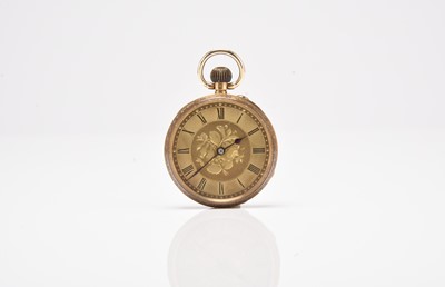 Lot 385 - A lady's 18ct gold open face pocket watch