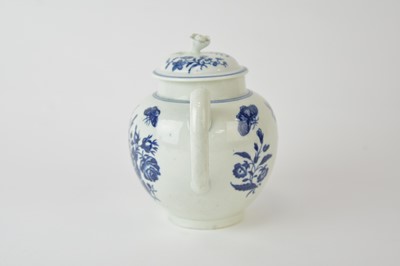 Lot 15 - A Worcester 'Three Flowers' teapot and cover, circa 1775-85