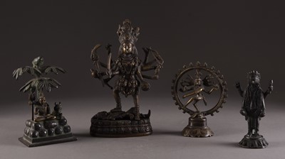 Lot 10 - Four Indian bronze figures of deities, 20th century