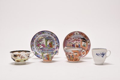 Lot 331 - New Hall 'Boy in the Window' teacup and saucer and other wares