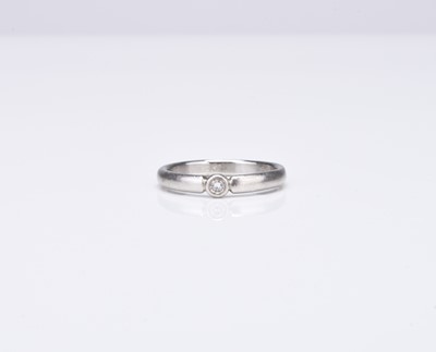 Lot A platinum single stone diamond ring