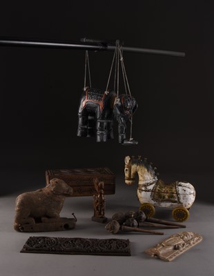 Lot 19 - An assembled group of Indian wood carvings, 18th-20th century