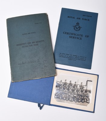 Lot 223 - WW2 RAFVR Log Book Sgt. R.H. Roberts, 57 Sqn, KIA 1943