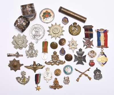Lot 187 - British Military Badges, Buttons and Other Small Items
