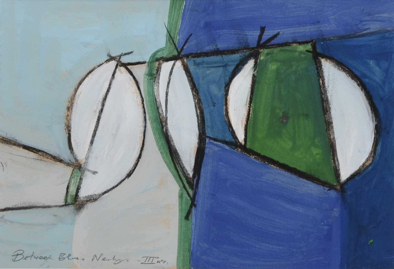 Lot 34 - Cornish School (20th Century) Between Blues - Newlyn III