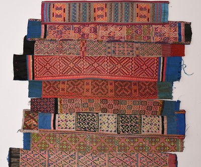 Lot 250 - A collection of Thai Karen Hill Tribe hand embroidered textiles