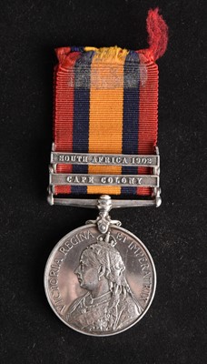 Lot 152 - Boer War QSA, 2 Clasps, to Pte. Burnside, A.S.C