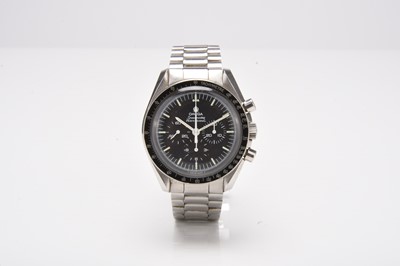 Lot 396 - Omega: A gentleman's stainless steel Speedmaster chronograph bracelet watch