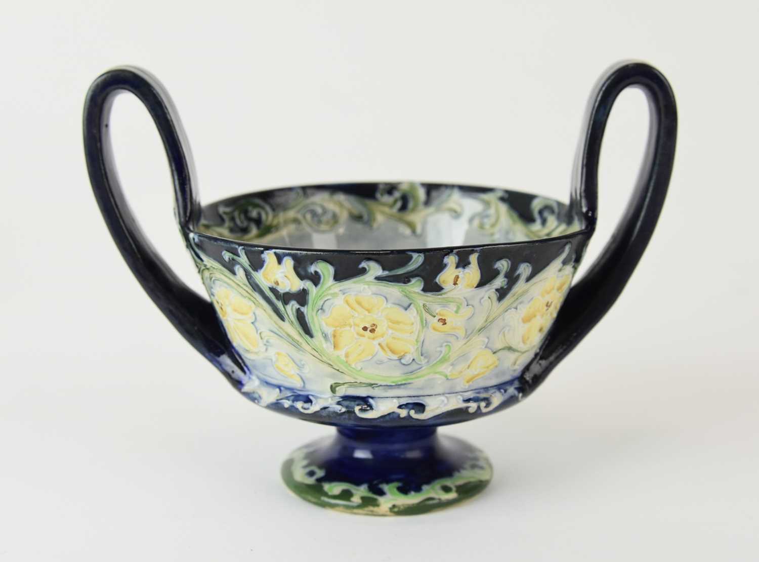 Lot 154 - William Moorcroft for James Macintyre, a 'Florian' twin-handled bowl, circa 1907-10