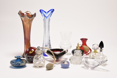 Lot 274 - Assorted glass including perfume bottles, Fenton and more