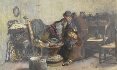 Lot 384 - Augusto Daini (Italian 1860-1920), Stoking the Embers