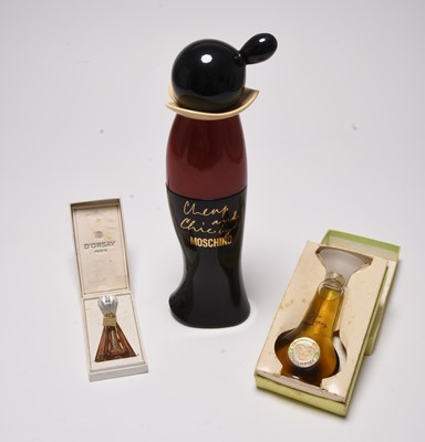 Lot 274 - D'Orsay Paris and Jean Desprez perfumes in original boxes, with large Moschino factice bottle